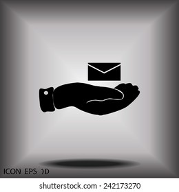 email in hand icon