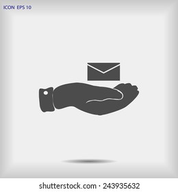 email in hand icon