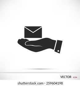 email in hand icon