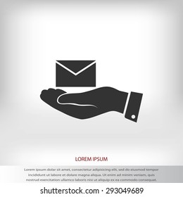 email in hand icon