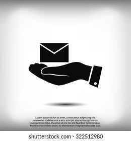 email in hand icon