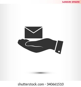 email in hand icon