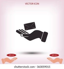 email in hand icon