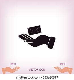 email in hand icon