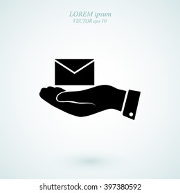 email in hand icon