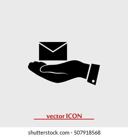 email in hand icon, vector best flat icon, EPS