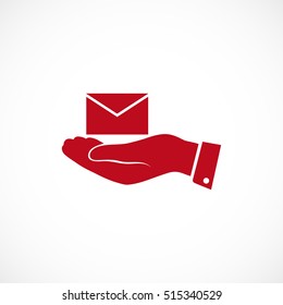 email in hand icon, vector best flat icon, EPS