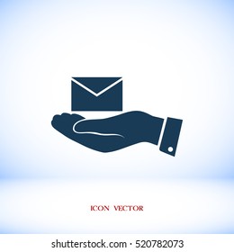 email in hand icon, vector best flat icon, EPS