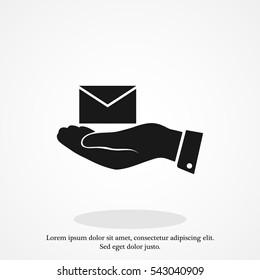 email in hand icon, vector best flat icon, EPS