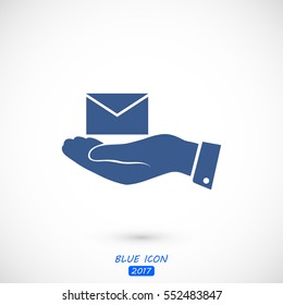 email in hand icon, vector best flat icon, EPS