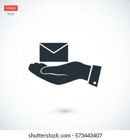 email in hand icon, vector best flat icon, EPS