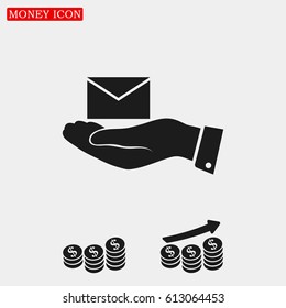 email in hand icon, vector best flat icon, EPS