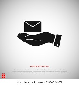 email in hand icon, vector best flat icon, EPS