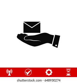 email in hand icon, vector best flat icon, EPS