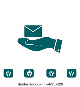 email in hand icon, vector best flat icon, EPS