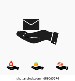 email in hand icon, vector best flat icon, EPS