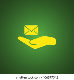 E-Mail in hand, vector icon illustration