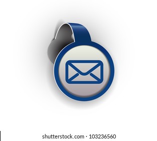 e-mail hanging sticker icon, vector