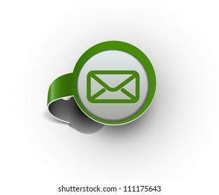 e-mail hanging sticker icon, vector