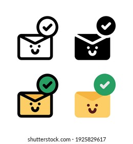el correo electrónico ha enviado el carácter Icono, logotipo e ilustración Vector