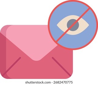 Correo electrónico Ocultar diseño de icono plano