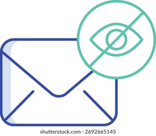 email hide outline color icon design