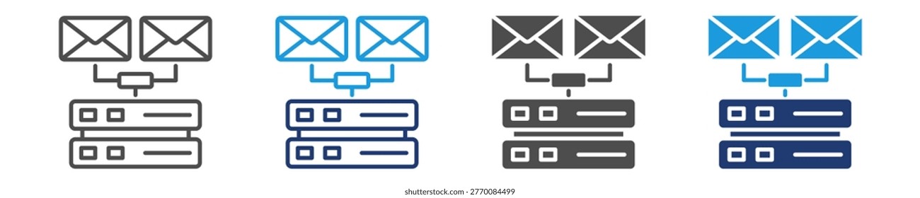 email hosting icon set multiple style