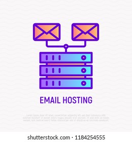 Email hosting thin line icon. Modern vector illustration.
