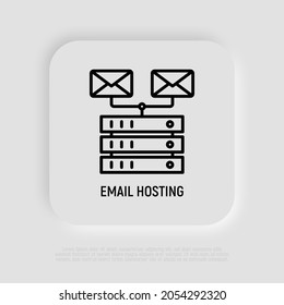 Email hosting thin line icon. Modern vector illustration.