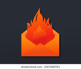 Email hot fire. Illustration vector