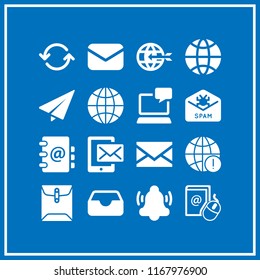 email icon. 16 email vector set. spam, sync, email contacts and mail icons for web and design about email theme