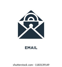 Email icon. Black filled vector illustration. Email symbol on white background. Can be used in web and mobile.