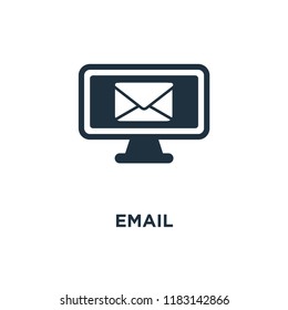 Email icon. Black filled vector illustration. Email symbol on white background. Can be used in web and mobile.