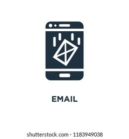 Email icon. Black filled vector illustration. Email symbol on white background. Can be used in web and mobile.