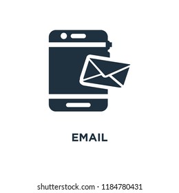 Email icon. Black filled vector illustration. Email symbol on white background. Can be used in web and mobile.