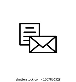 Email Icon  in black line style icon, style isolated on white background