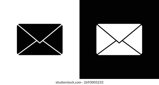 Icono de correo electrónico. El Vector de silueta negro