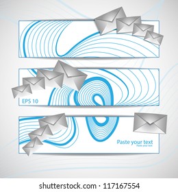 Email Icon With Blue Illustration of an email reception icon envelope with blue orbiting around, for contact us and feedback symbols
