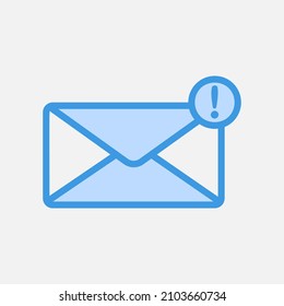Email icon in blue style about social media, use for website mobile app presentation