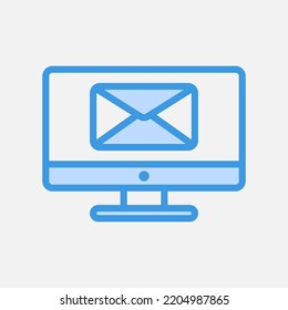 Email icon in blue style about communication, use for website mobile app presentation