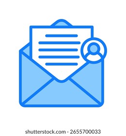 Icono de correo electrónico Ilustración vectorial azul