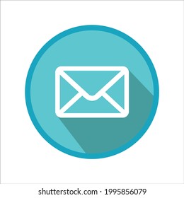 Email icon. Blue website symbol for contact form.