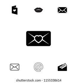 Email icon. collection of 7 email filled and outline icons such as love letter, letter. editable email icons for web and mobile.