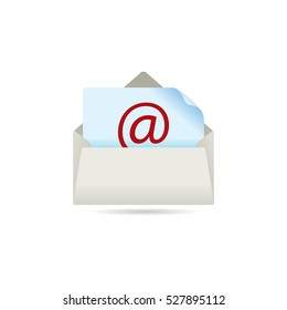 Email icon in color. Message open envelope
