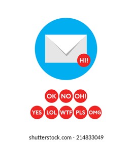 Email icon concept with acronyms