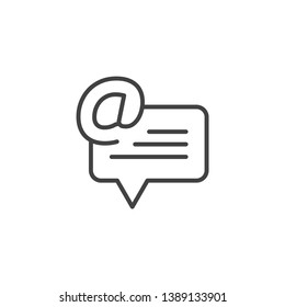 E-mail icon. Contact us. Linear design symbol with thin line and monochrome outline minimal style. Editable stroke.