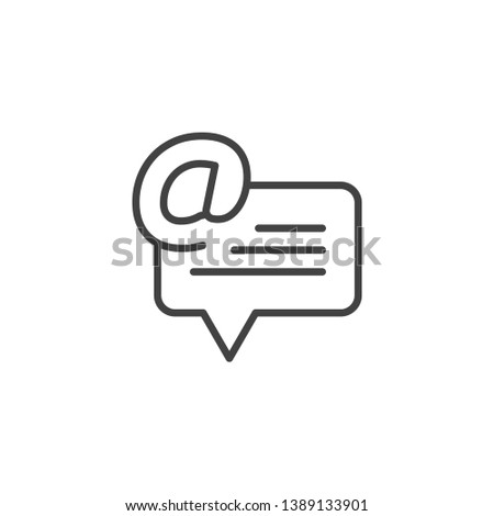 E-mail icon. Contact us. Linear design symbol with thin line and monochrome outline minimal style. Editable stroke.