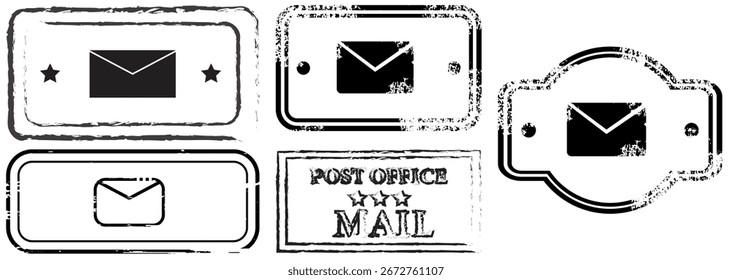 Icono de correo electrónico. Mensaje de contactos enviar carta. Conjunto de iconos de correo. Correo postal