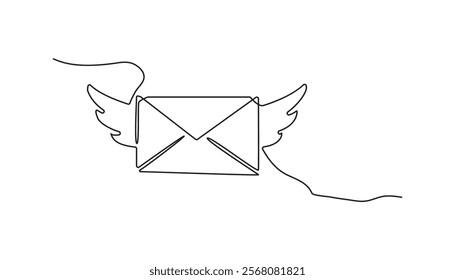 email icon continuous one line drawing