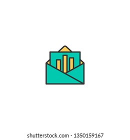 Email icon design. Marketing icon vector illustration